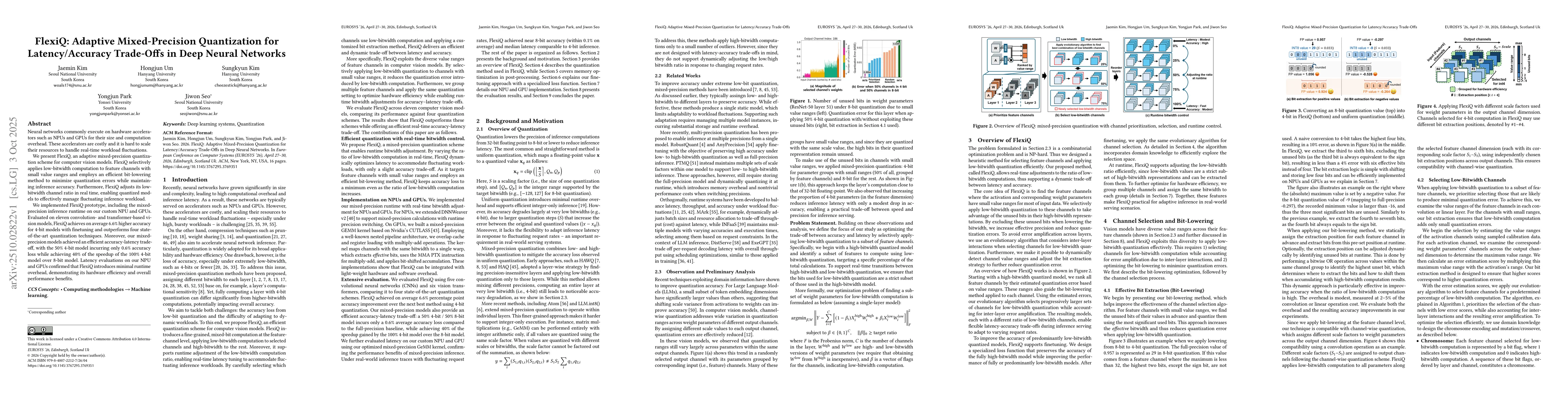 Thumbnail for FlexiQ: Adaptive Mixed-Precision Quantization for Latency/Accuracy
  Trade-Offs in Deep Neural Networks