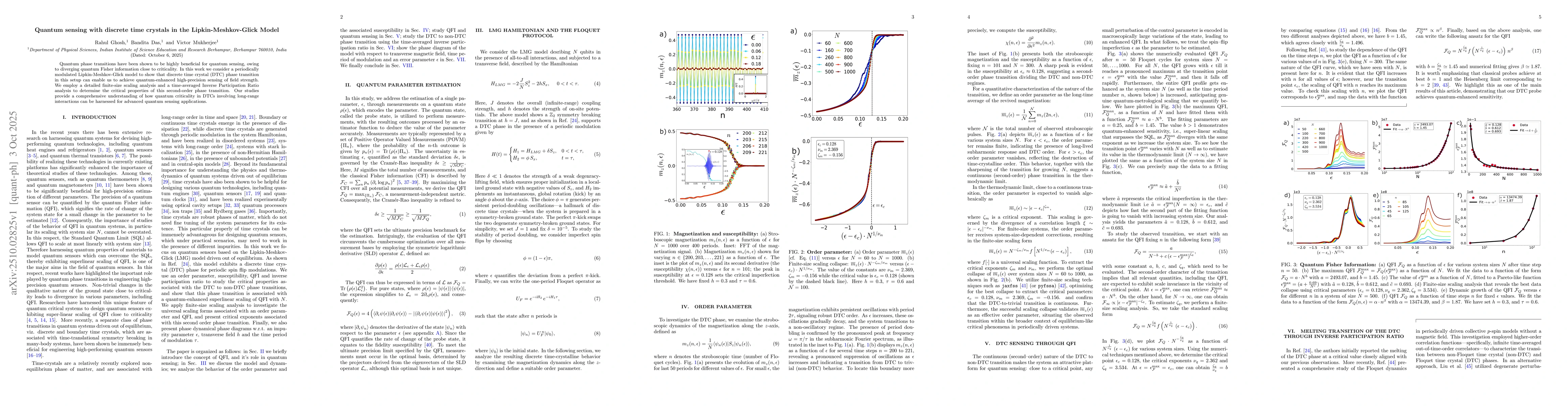 Thumbnail for Quantum sensing with discrete time crystals in the Lipkin-Meshkov-Glick
  Model