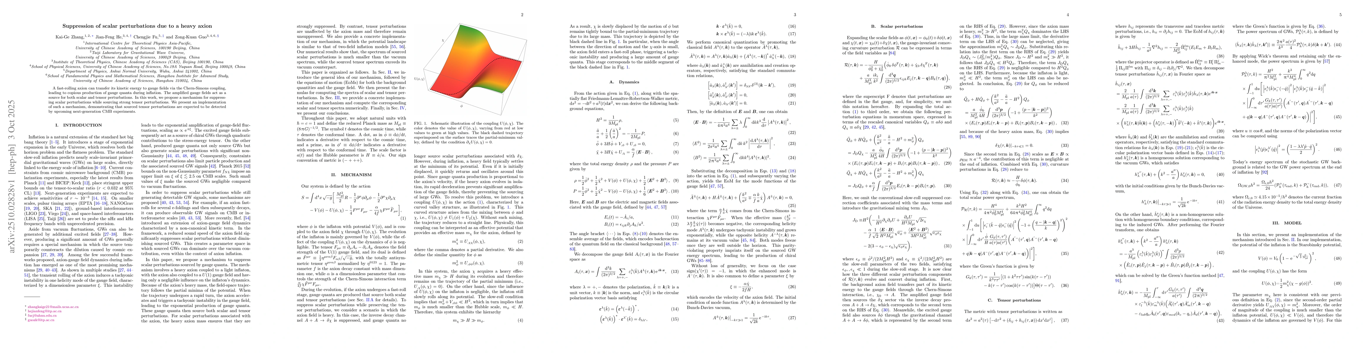 Thumbnail for Suppression of scalar perturbations due to a heavy axion