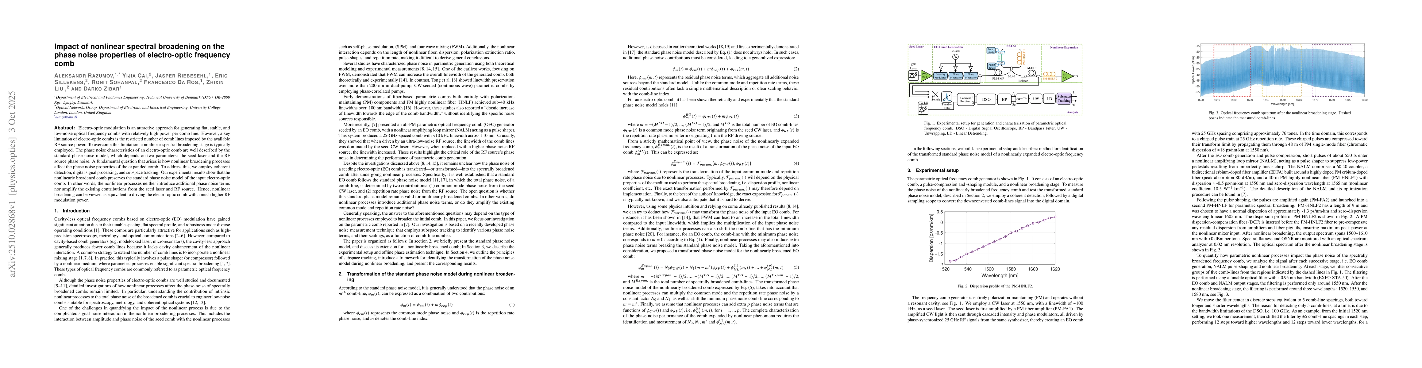 Thumbnail for Impact of nonlinear spectral broadening on the phase noise properties of
  electro-optic frequency comb