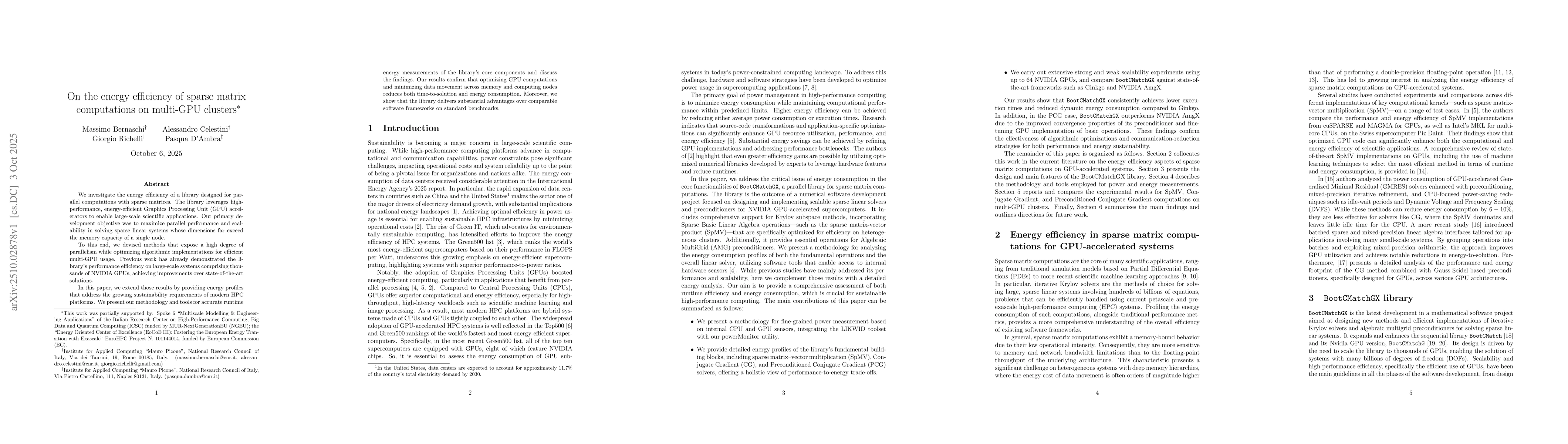 Thumbnail for On the energy efficiency of sparse matrix computations on multi-GPU
  clusters