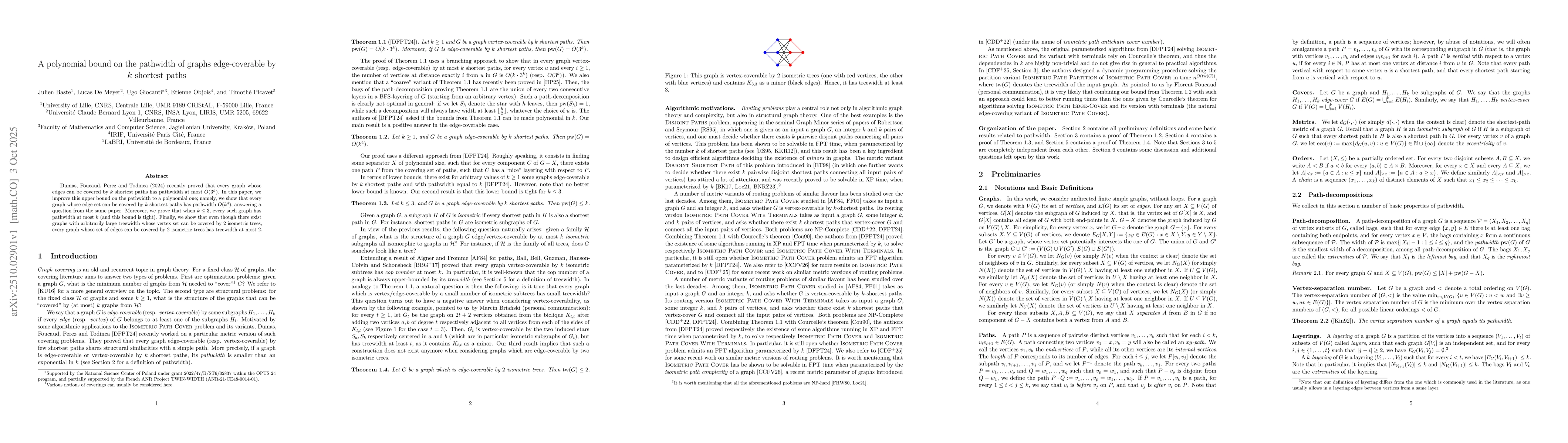 Thumbnail for A polynomial bound on the pathwidth of graphs edge-coverable by $k$
  shortest paths