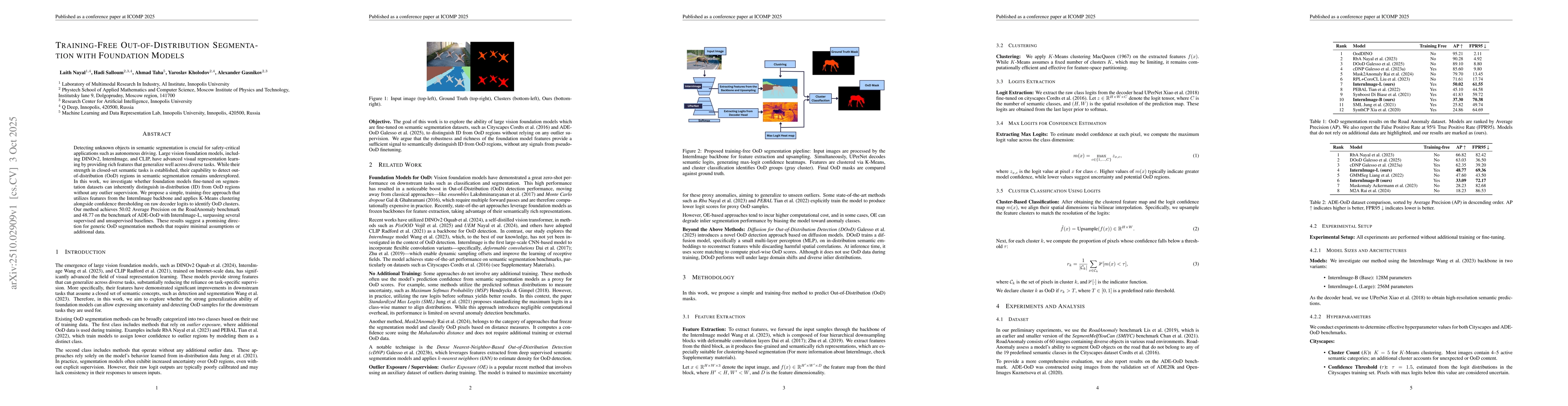Thumbnail for Training-Free Out-Of-Distribution Segmentation With Foundation Models