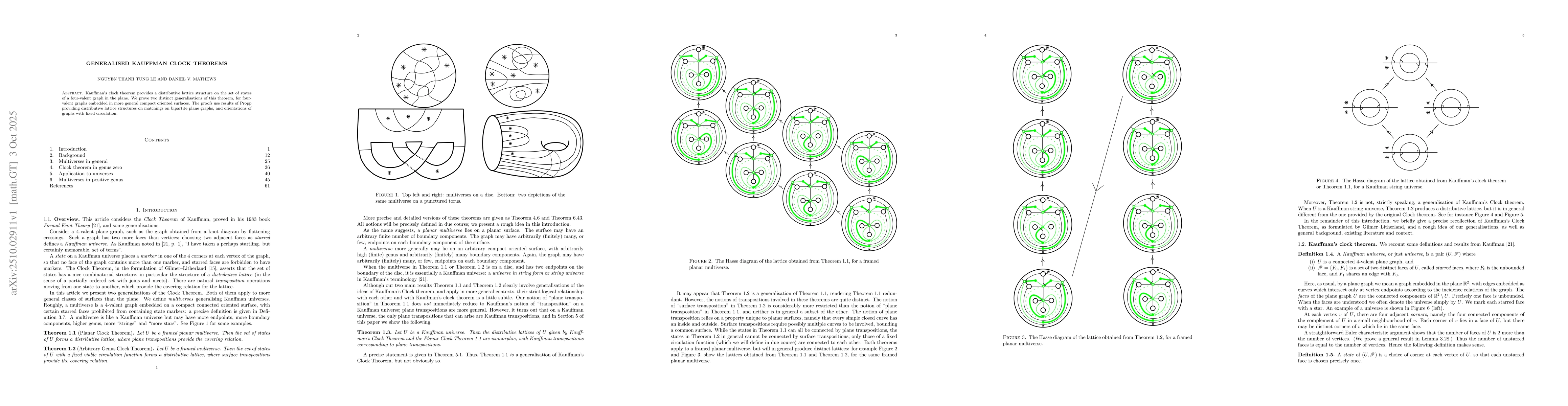 Thumbnail for Generalised Kauffman Clock Theorems