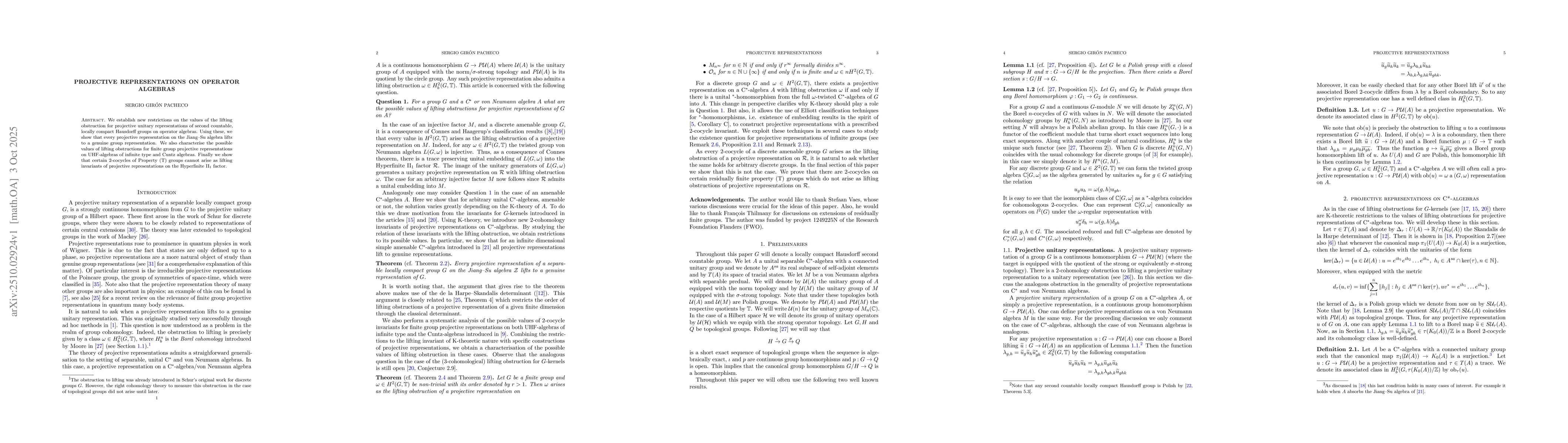 Thumbnail for Projective representations on operator algebras