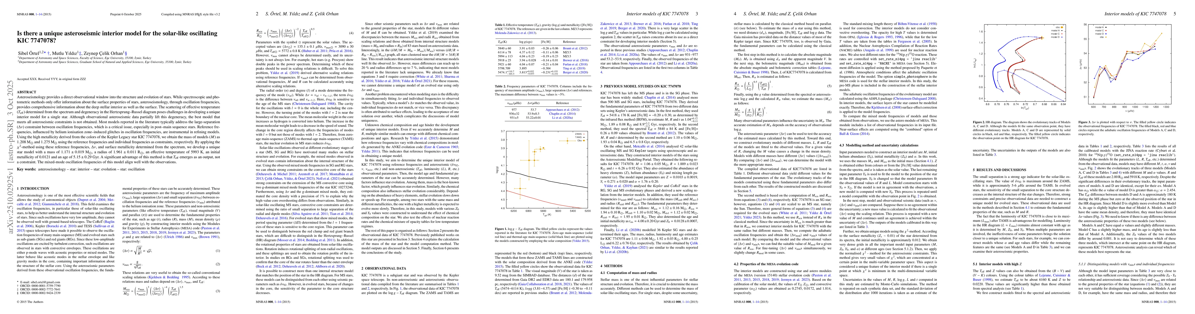 Thumbnail for Is there a unique asteroseismic interior model for the solar-like
  oscillating KIC 7747078?