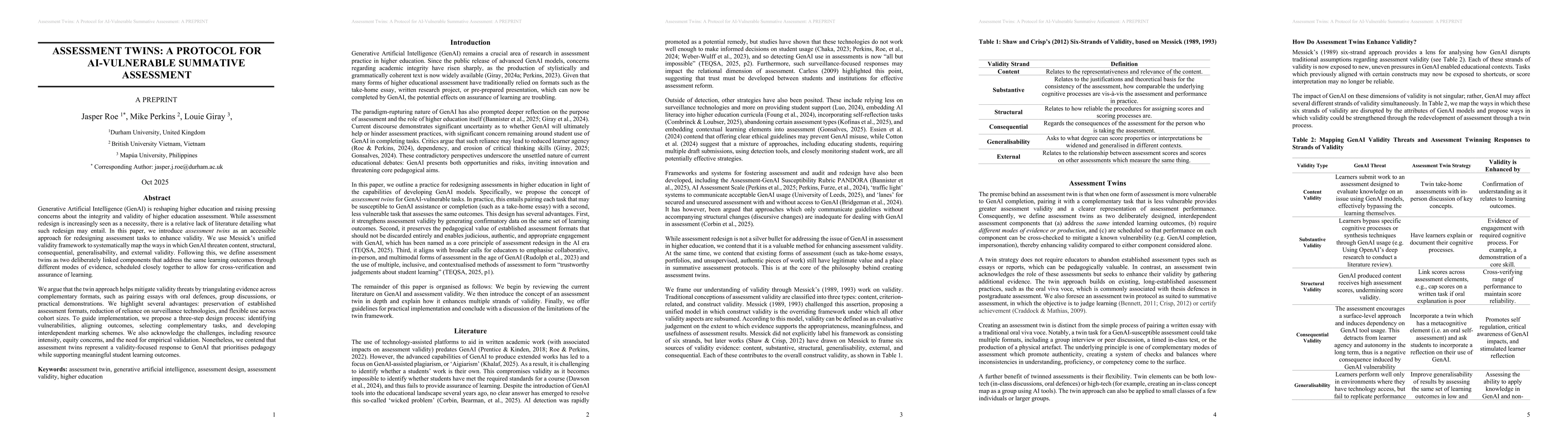 Thumbnail for Assessment Twins: A Protocol for AI-Vulnerable Summative Assessment