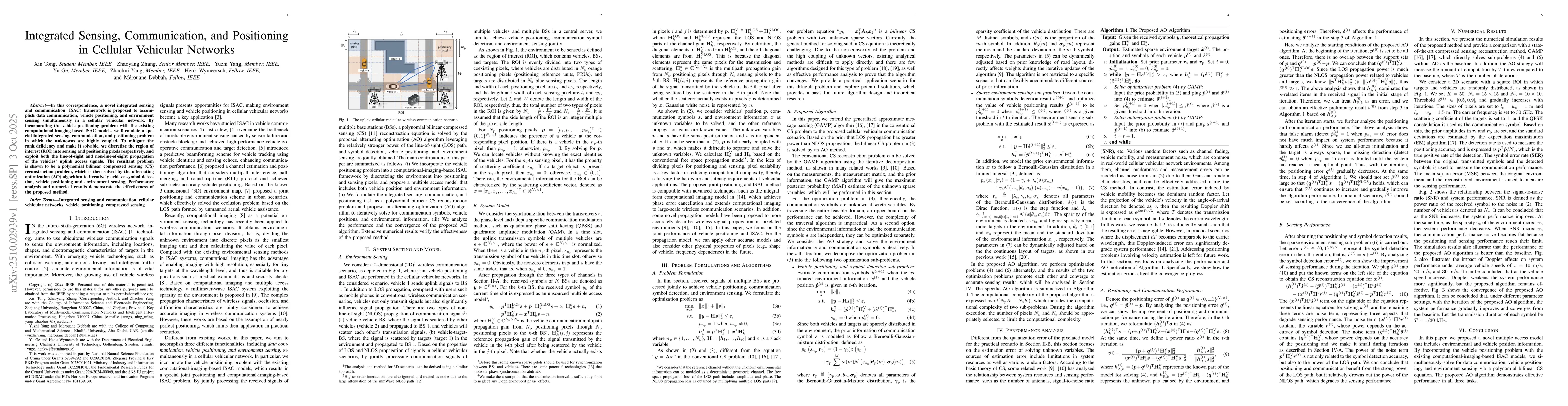 Thumbnail for Integrated Sensing, Communication, and Positioning in Cellular Vehicular
  Networks