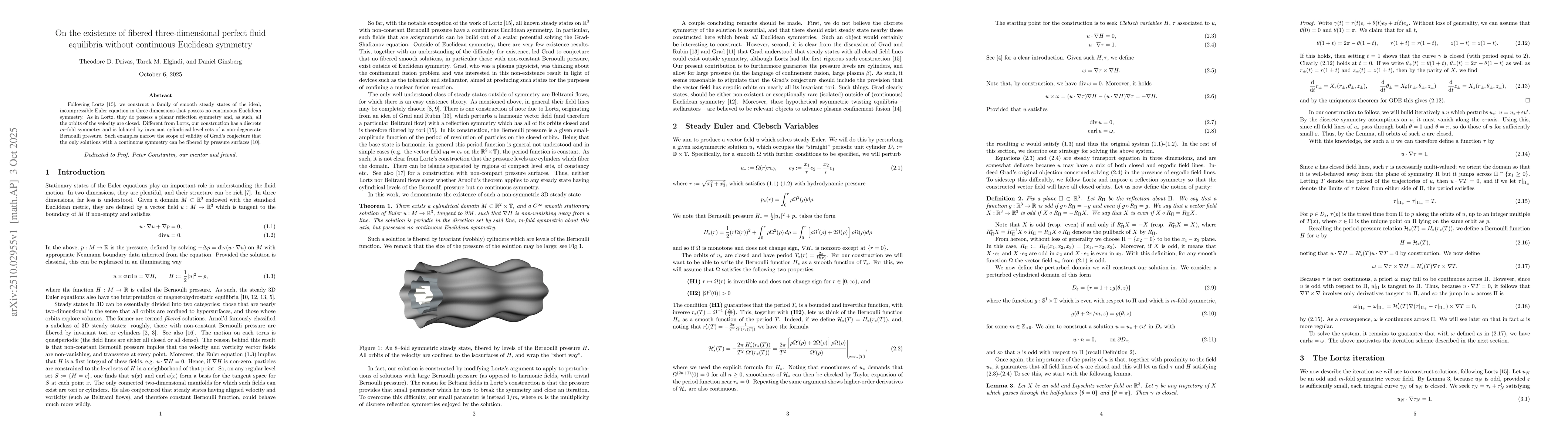 Thumbnail for On the existence of fibered three-dimensional perfect fluid equilibria
  without continuous Euclidean symmetry