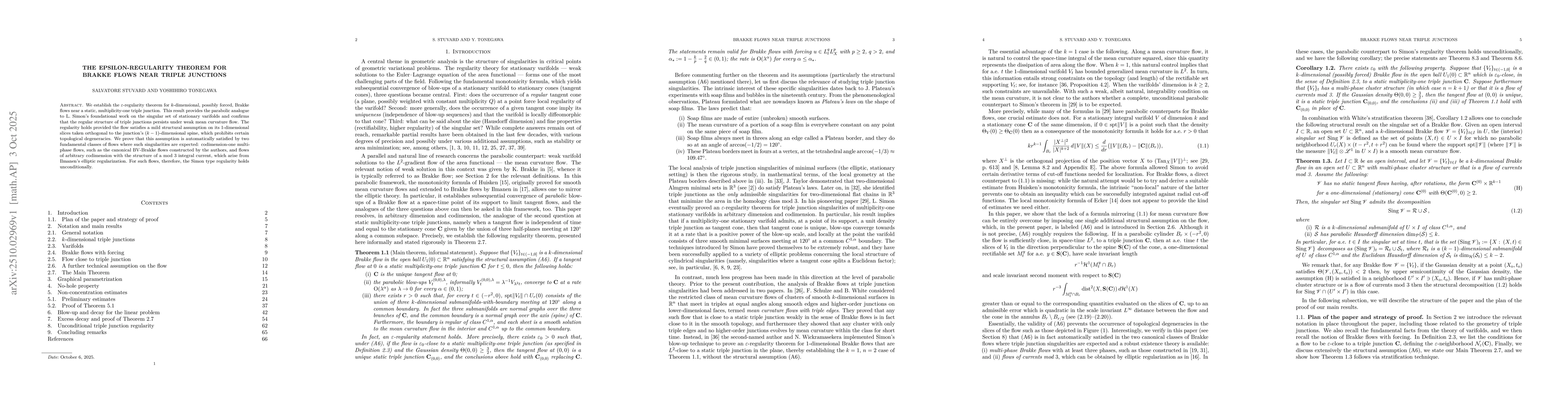 Thumbnail for The epsilon-regularity theorem for Brakke flows near triple junctions