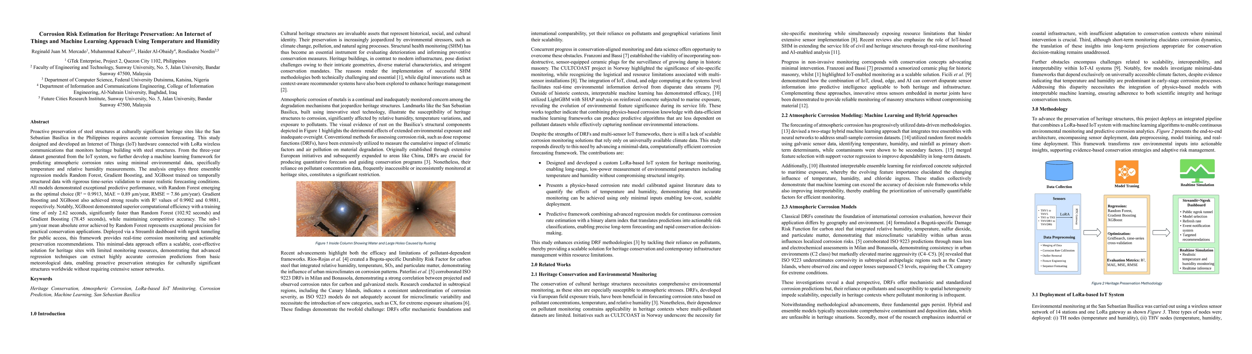 Thumbnail for Corrosion Risk Estimation for Heritage Preservation: An Internet of
  Things and Machine Learning Approach Using Temperature and Humidity