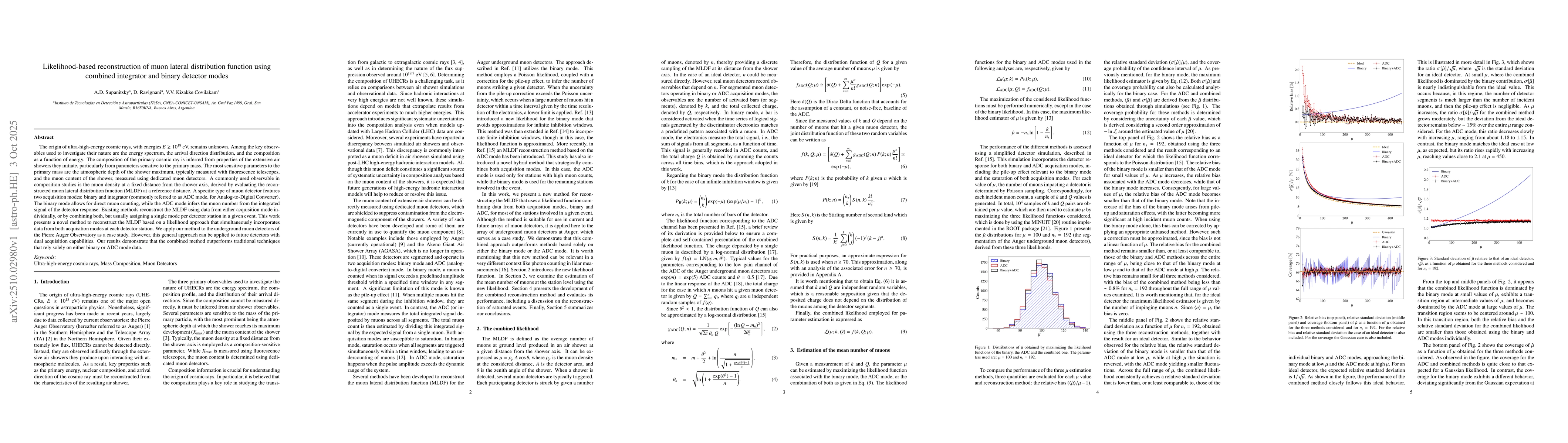 Thumbnail for Likelihood-based reconstruction of muon lateral distribution function
  using combined integrator and binary detector modes