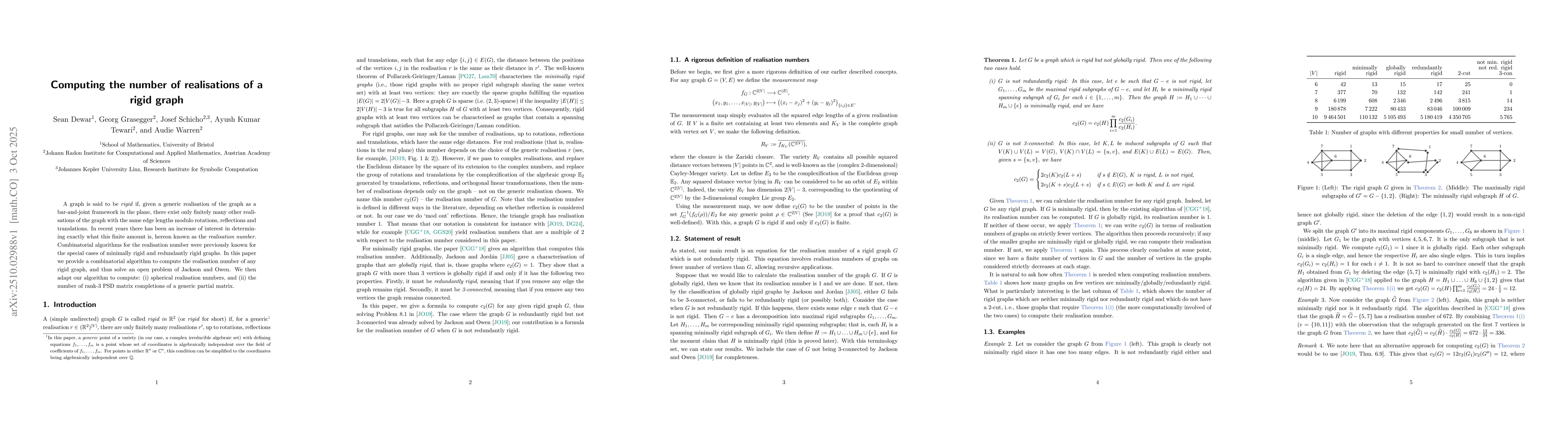 Thumbnail for Computing the number of realisations of a rigid graph