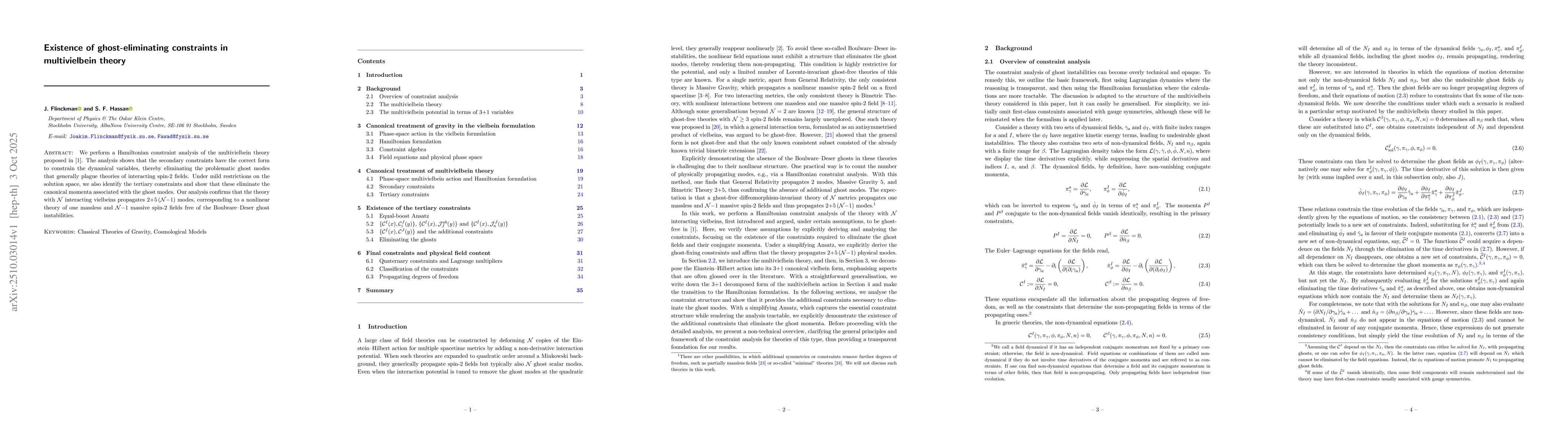 Thumbnail for Existence of ghost-eliminating constraints in multivielbein theory