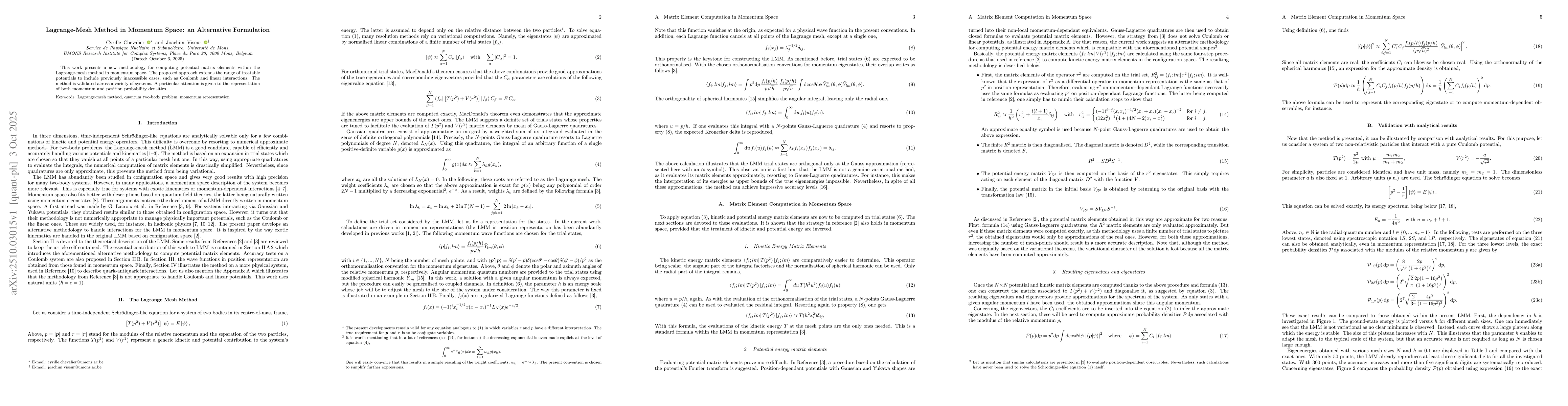 Thumbnail for Lagrange-Mesh Method in Momentum Space: an Alternative Formulation