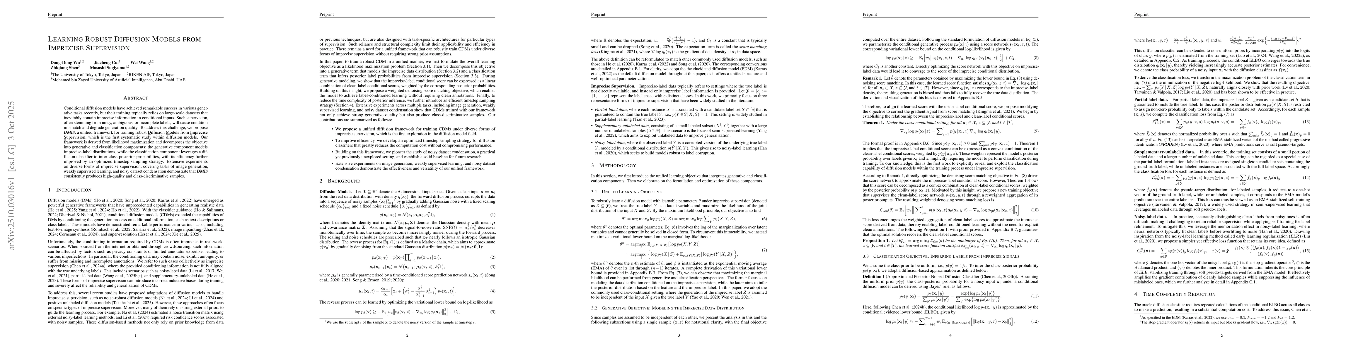 Thumbnail for Learning Robust Diffusion Models from Imprecise Supervision