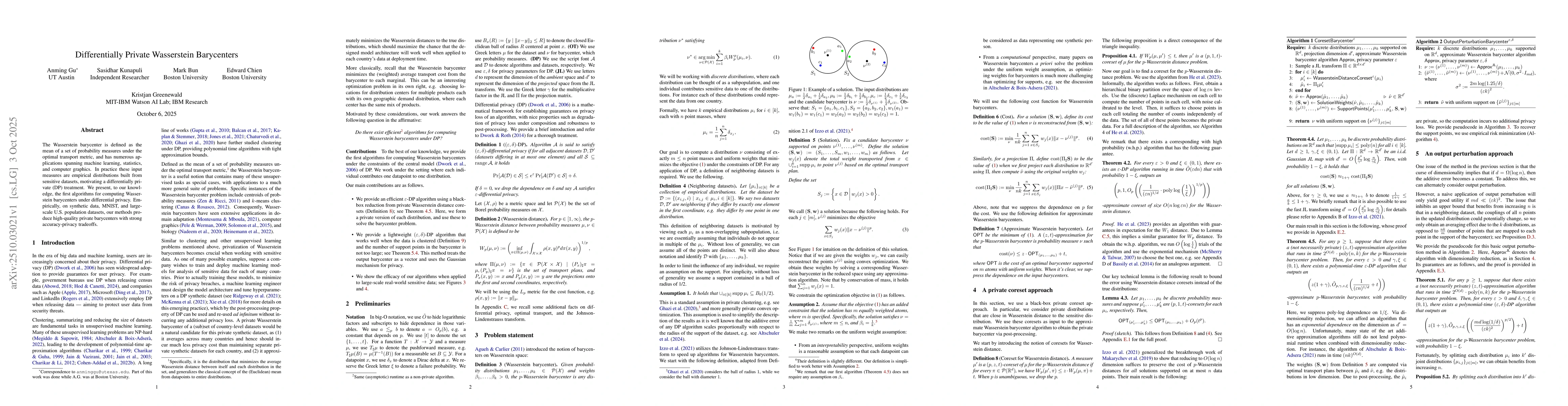 Thumbnail for Differentially Private Wasserstein Barycenters
