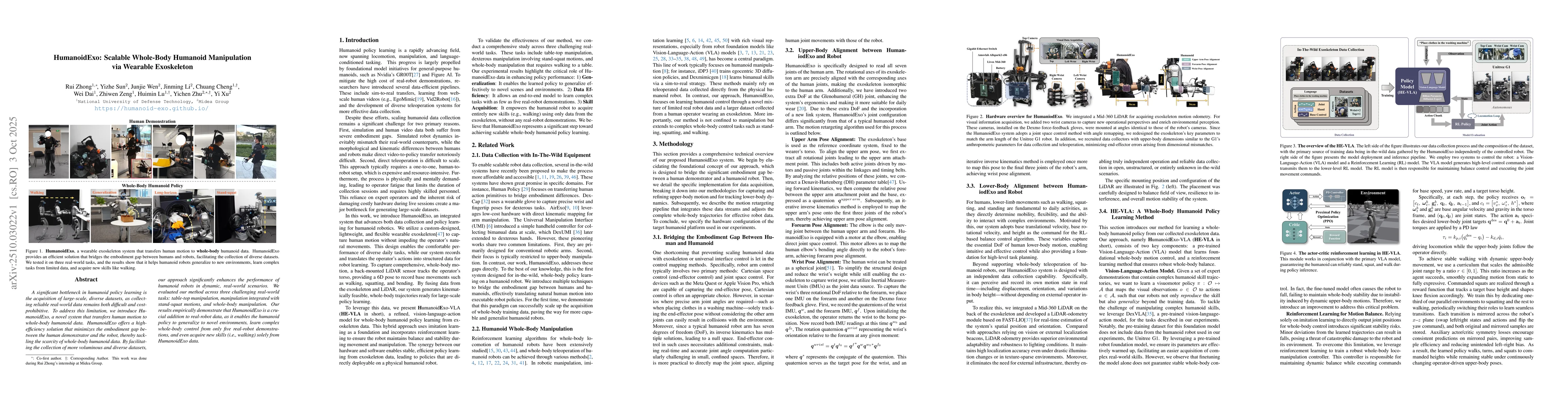 Thumbnail for HumanoidExo: Scalable Whole-Body Humanoid Manipulation via Wearable
  Exoskeleton