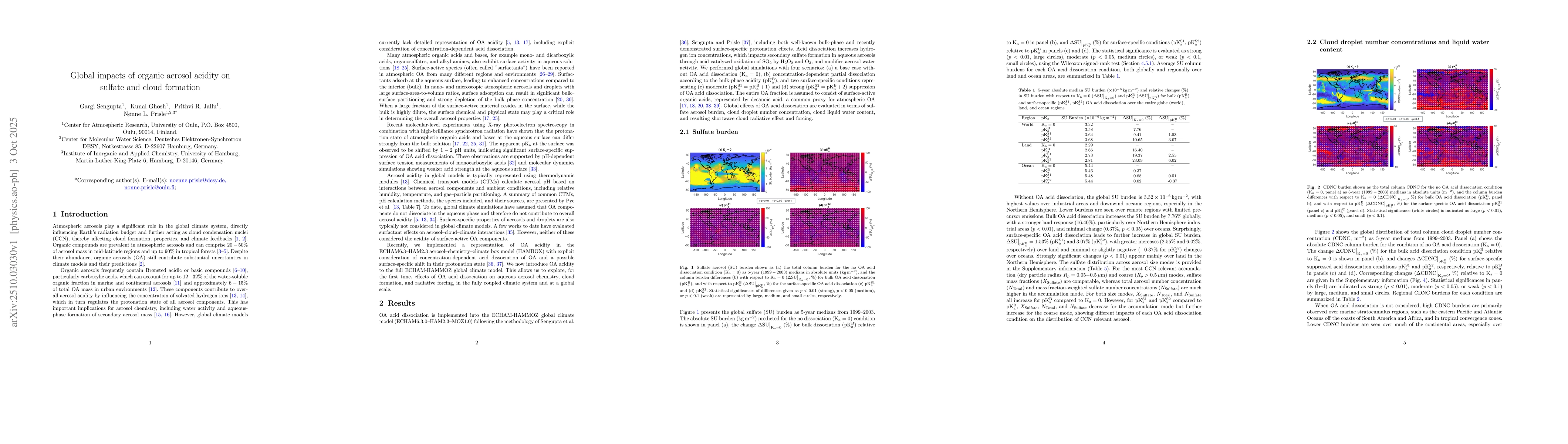 Thumbnail for Global impacts of organic aerosol acidity on sulfate and cloud formation