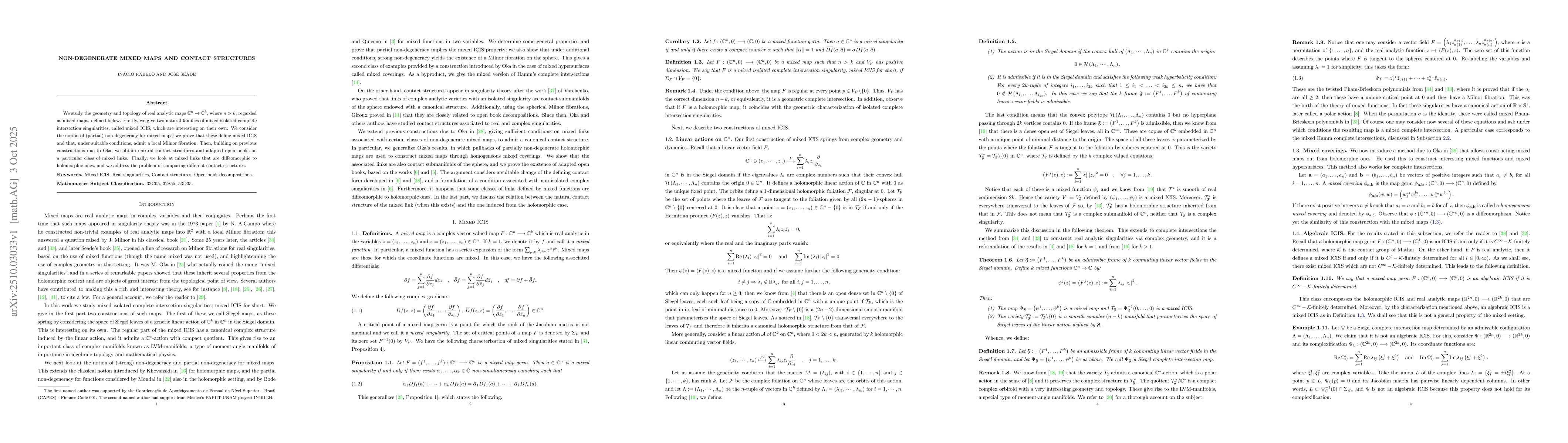 Thumbnail for Non-degenerate mixed maps and contact structures