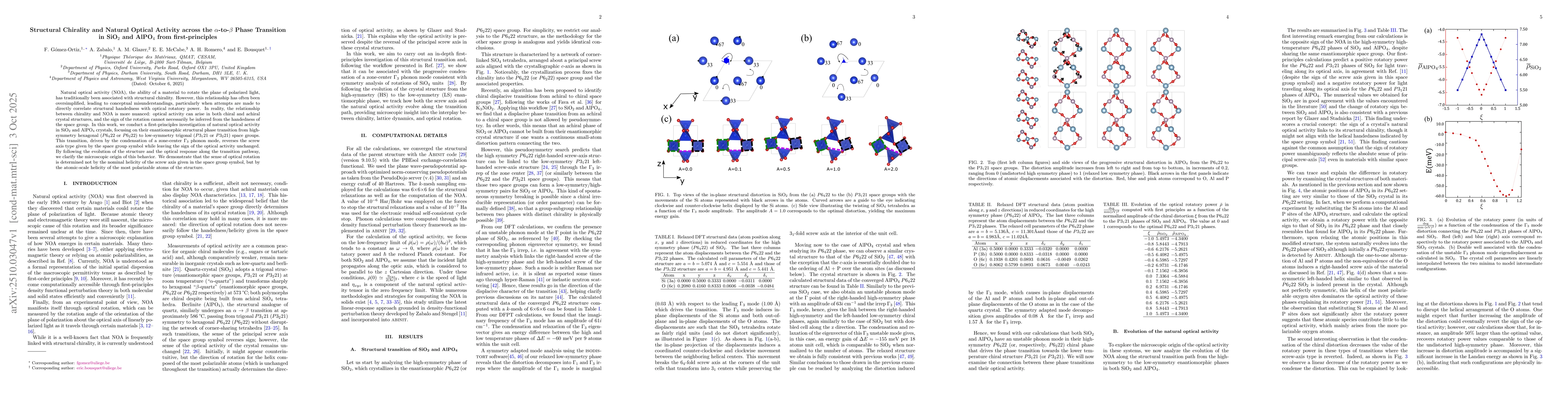 Thumbnail for Structural Chirality and Natural Optical Activity across the
  $α$-to-$β$ Phase Transition in SiO$_2$ and AlPO$_4$ from
  first-principles