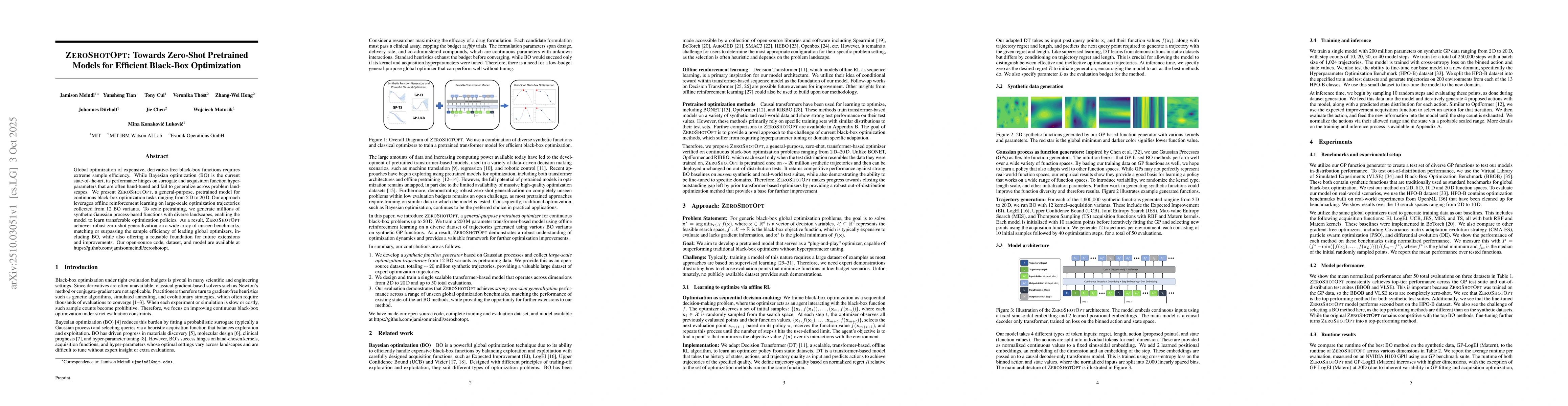 Thumbnail for ZeroShotOpt: Towards Zero-Shot Pretrained Models for Efficient Black-Box
  Optimization