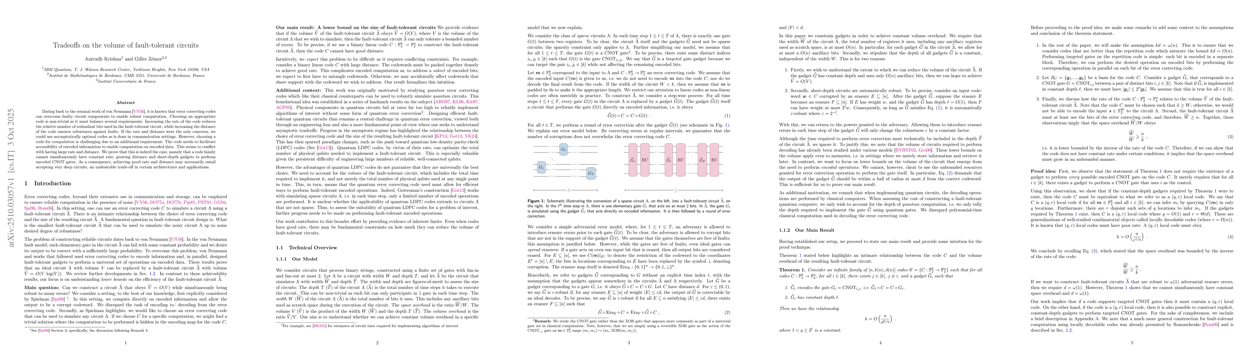 Thumbnail for Tradeoffs on the volume of fault-tolerant circuits