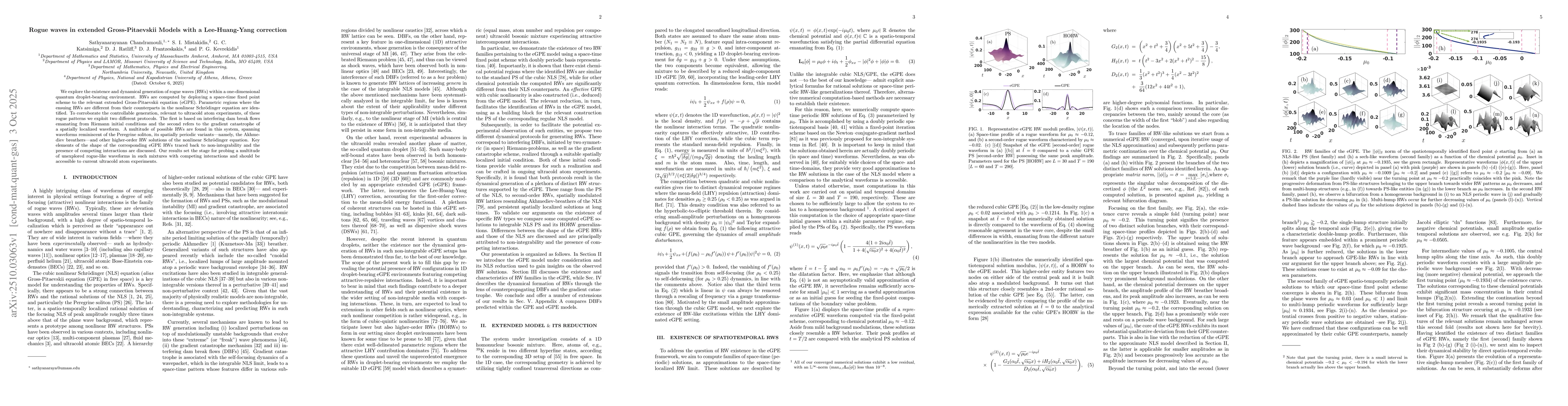 Thumbnail for Rogue waves in extended Gross-Pitaevskii Models with a Lee-Huang-Yang
  correction