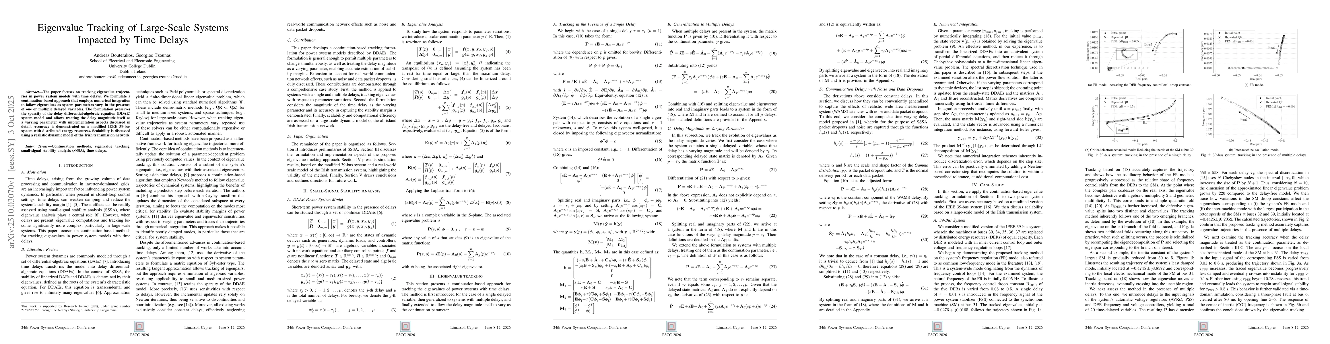 Thumbnail for Eigenvalue Tracking of Large-Scale Systems Impacted by Time Delays