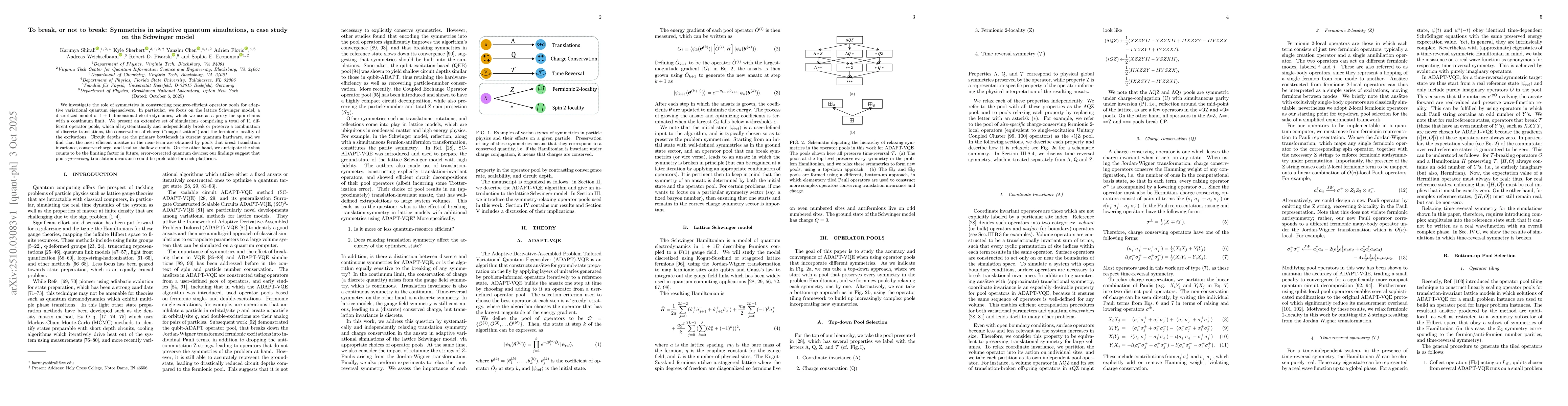 Thumbnail for To break, or not to break: Symmetries in adaptive quantum simulations, a
  case study on the Schwinger model