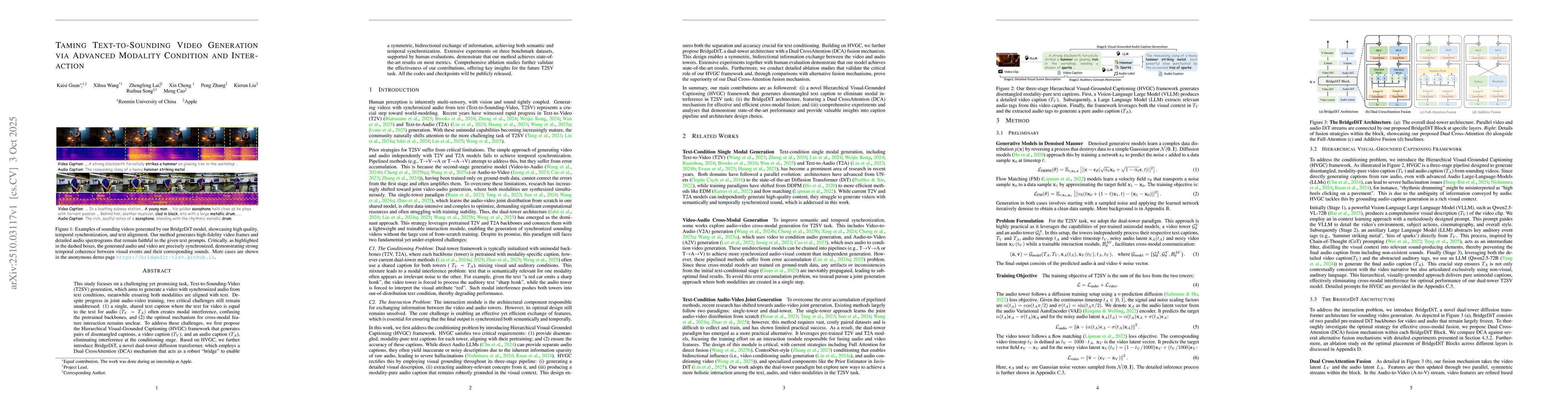 Thumbnail for Taming Text-to-Sounding Video Generation via Advanced Modality Condition
  and Interaction