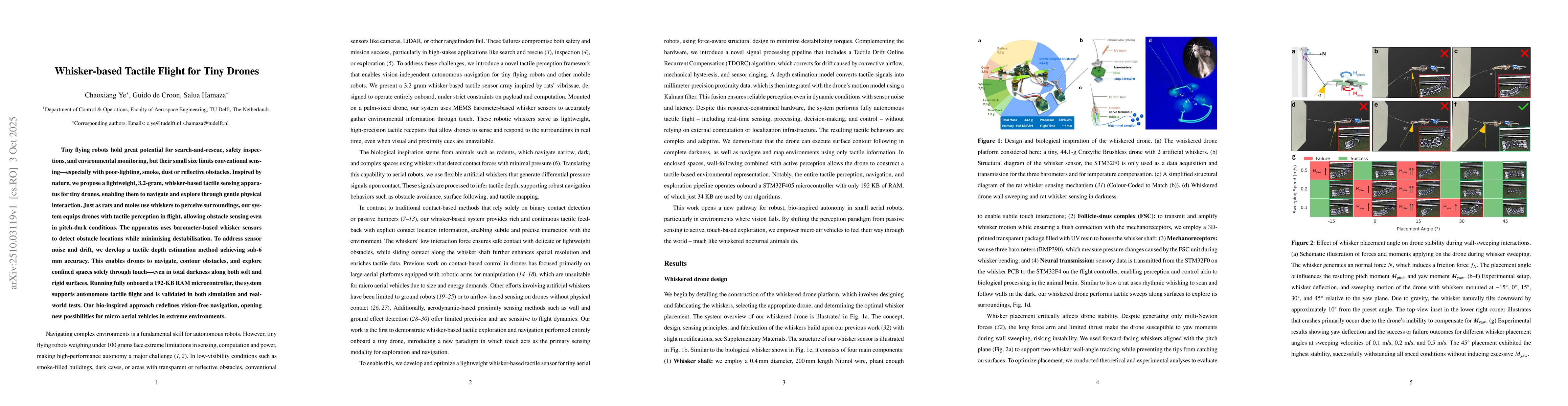 Thumbnail for Whisker-based Tactile Flight for Tiny Drones