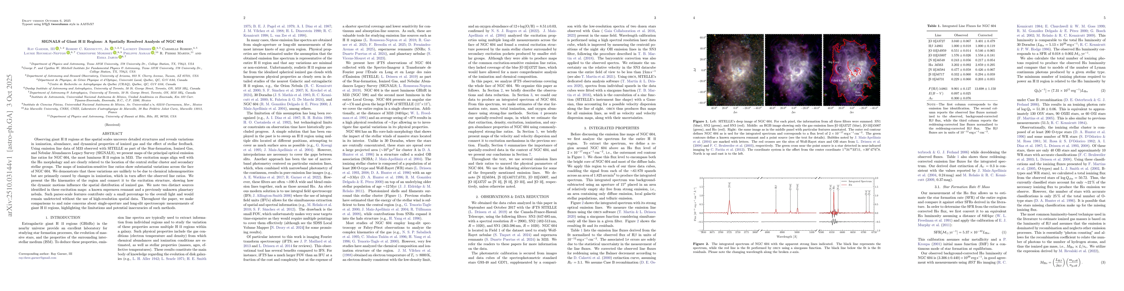 Thumbnail for SIGNALS of Giant HII Regions: A Spatially Resolved Analysis of NGC 604