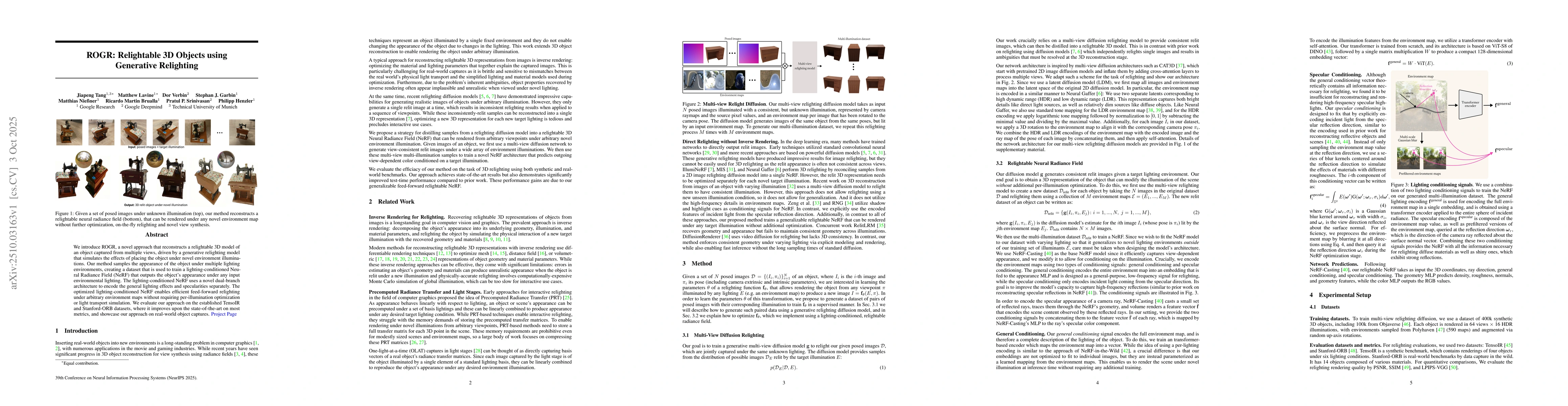 Thumbnail for ROGR: Relightable 3D Objects using Generative Relighting