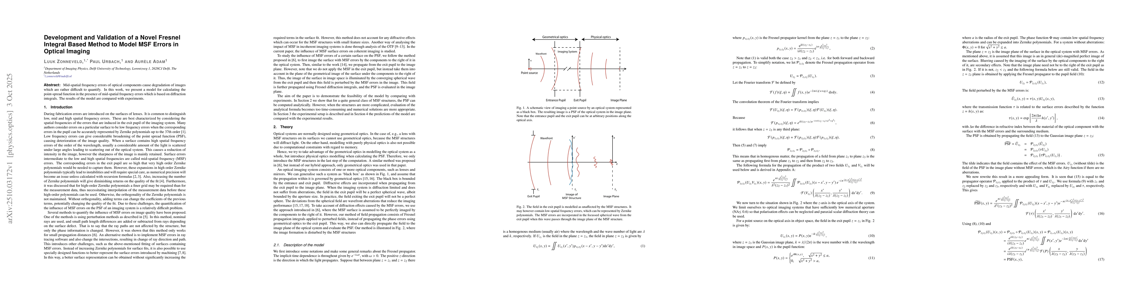 Thumbnail for Development and Validation of a Novel Fresnel Integral Based Method to
  Model MSF Errors in Optical Imaging