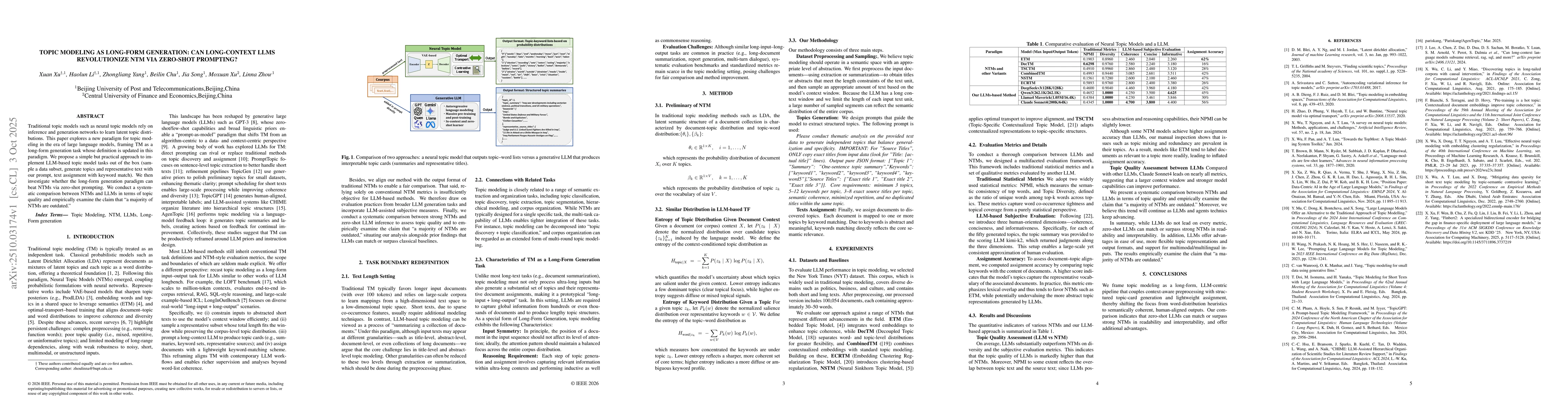 Thumbnail for Topic Modeling as Long-Form Generation: Can Long-Context LLMs
  revolutionize NTM via Zero-Shot Prompting?