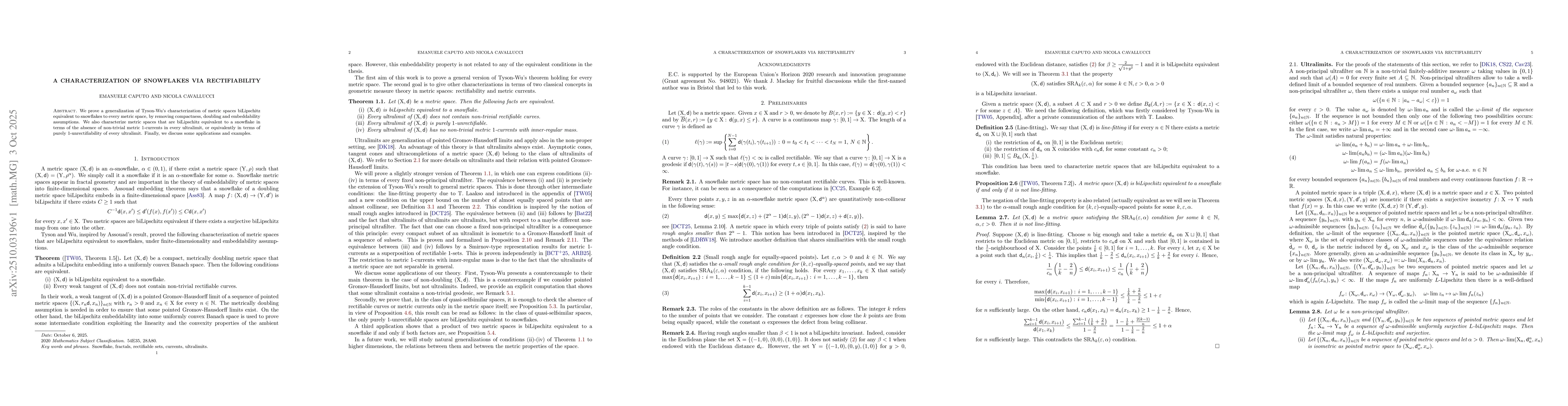 Thumbnail for A characterization of snowflakes via rectifiability