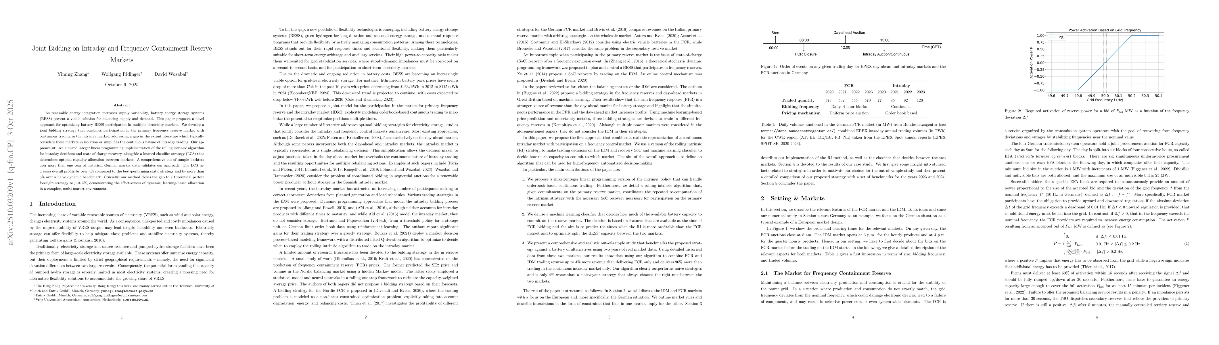 Thumbnail for Joint Bidding on Intraday and Frequency Containment Reserve Markets