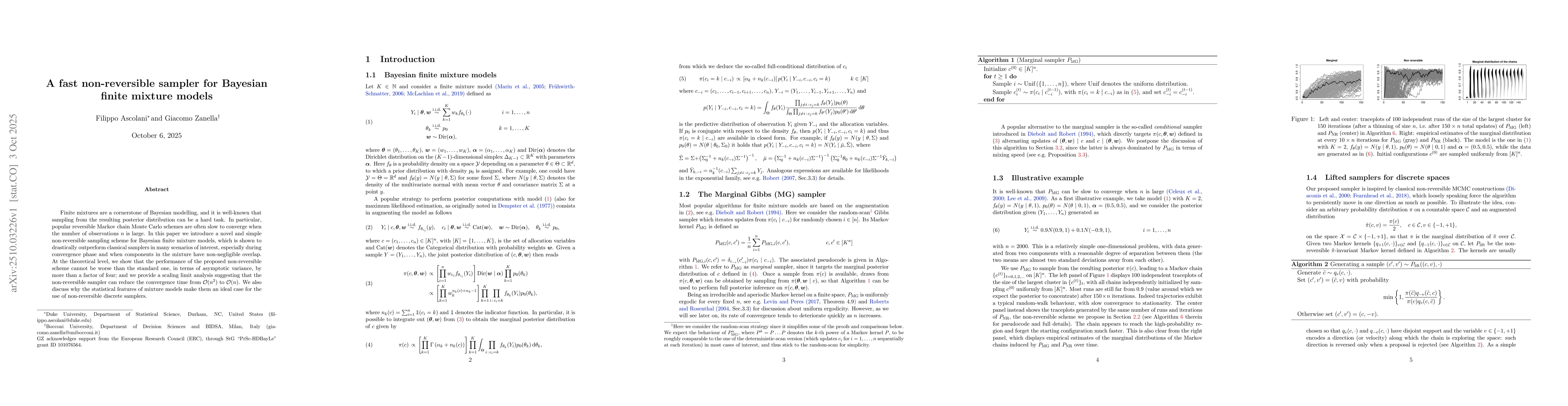 Thumbnail for A fast non-reversible sampler for Bayesian finite mixture models