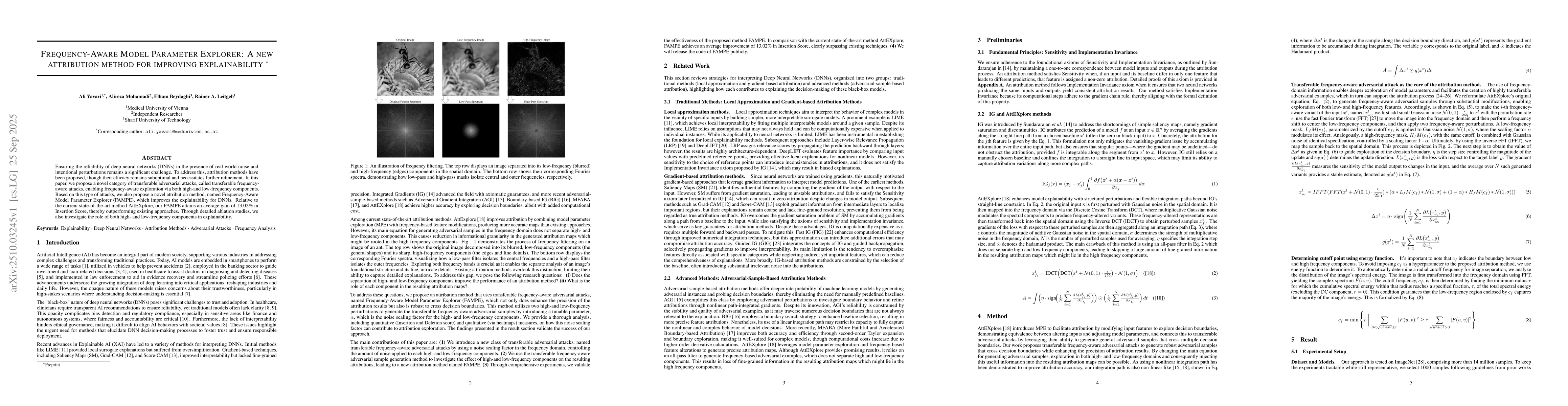 Thumbnail for Frequency-Aware Model Parameter Explorer: A new attribution method for
  improving explainability