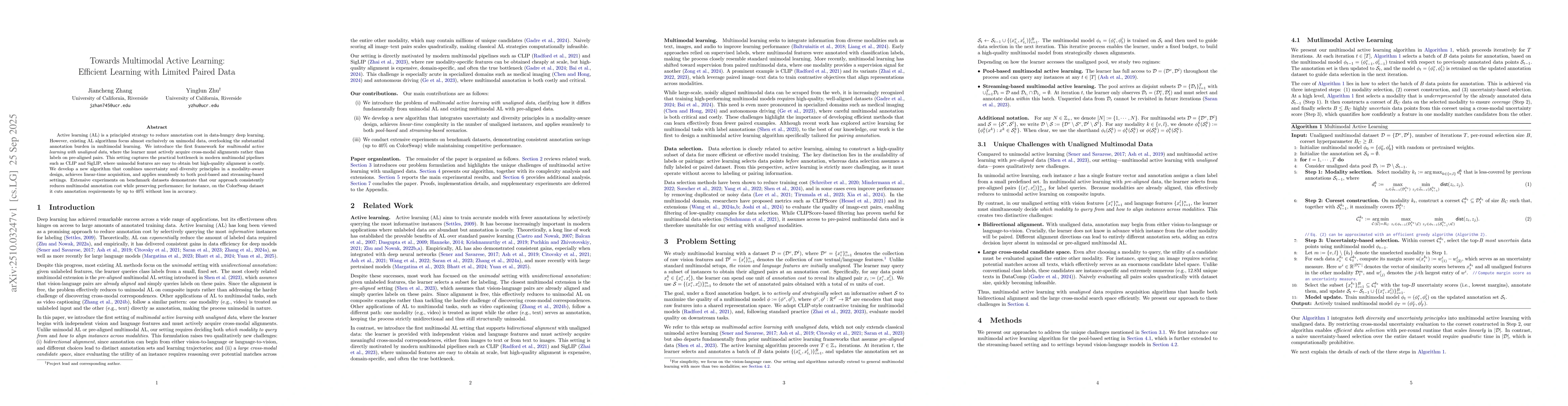 Thumbnail for Towards Multimodal Active Learning: Efficient Learning with Limited
  Paired Data