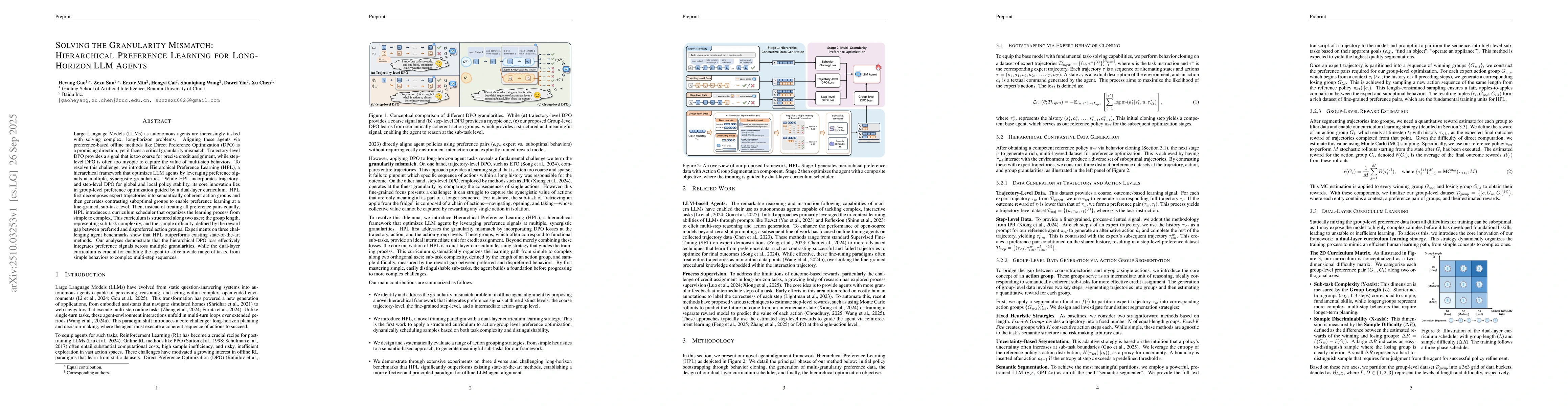 Thumbnail for Solving the Granularity Mismatch: Hierarchical Preference Learning for
  Long-Horizon LLM Agents