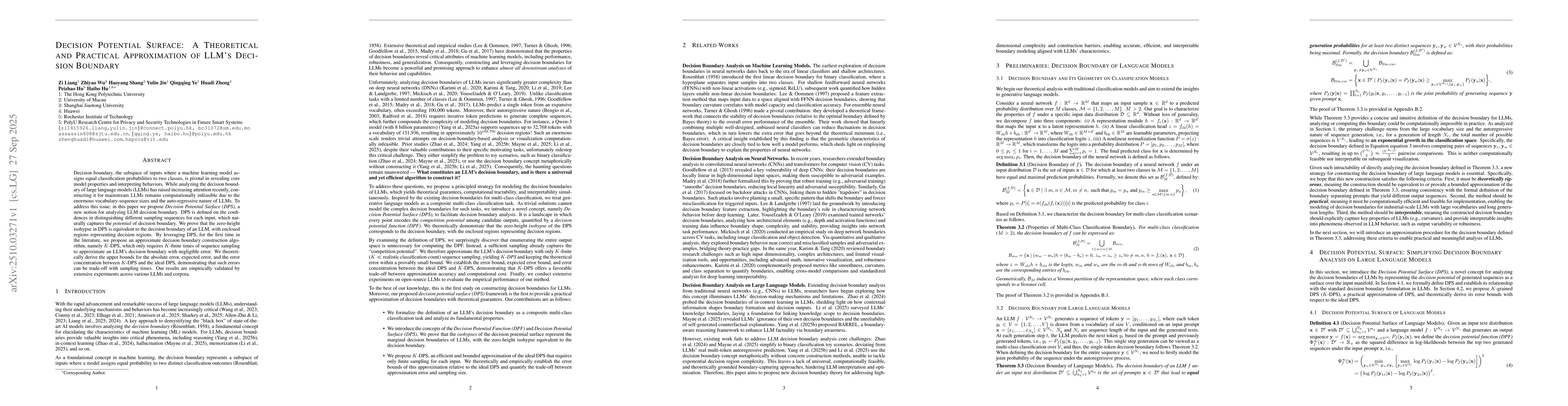 Thumbnail for Decision Potential Surface: A Theoretical and Practical Approximation of
  LLM's Decision Boundary