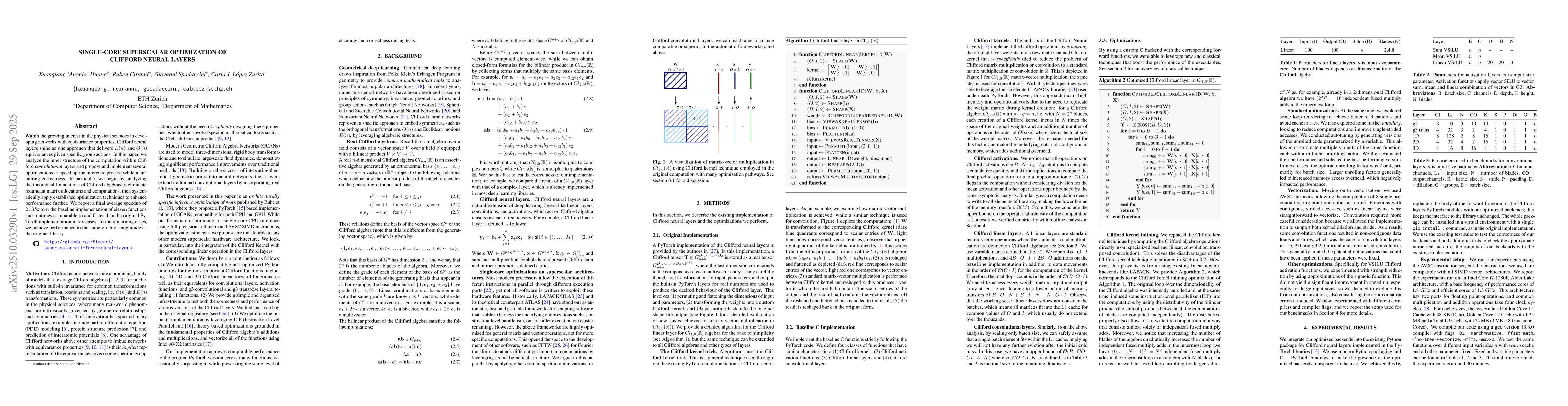 Thumbnail for Single-Core Superscalar Optimization of Clifford Neural Layers