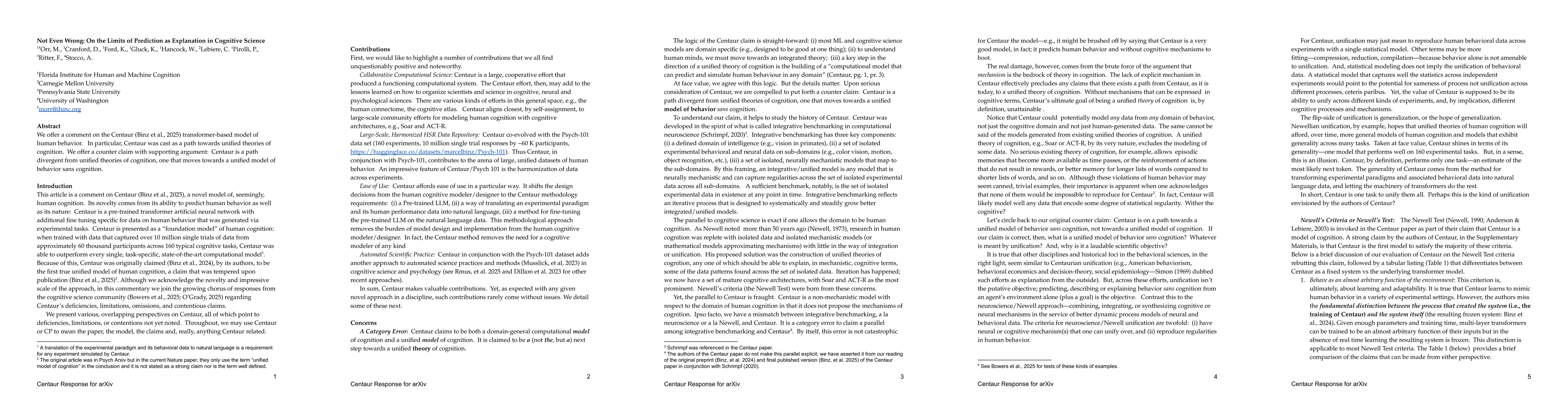 Thumbnail for Not Even Wrong: On the Limits of Prediction as Explanation in Cognitive
  Science