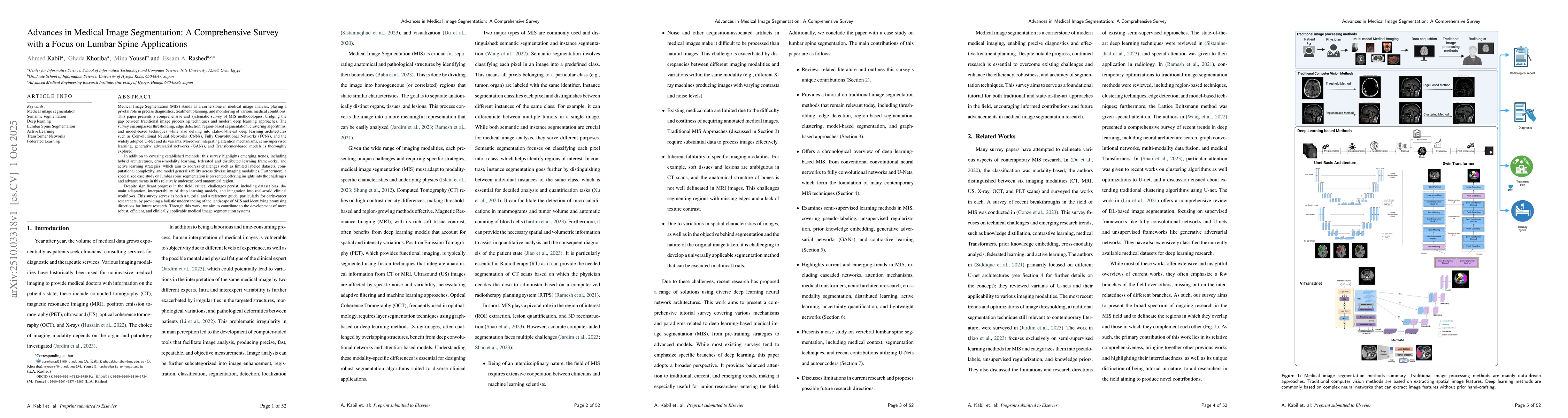 Thumbnail for Advances in Medical Image Segmentation: A Comprehensive Survey with a
  Focus on Lumbar Spine Applications