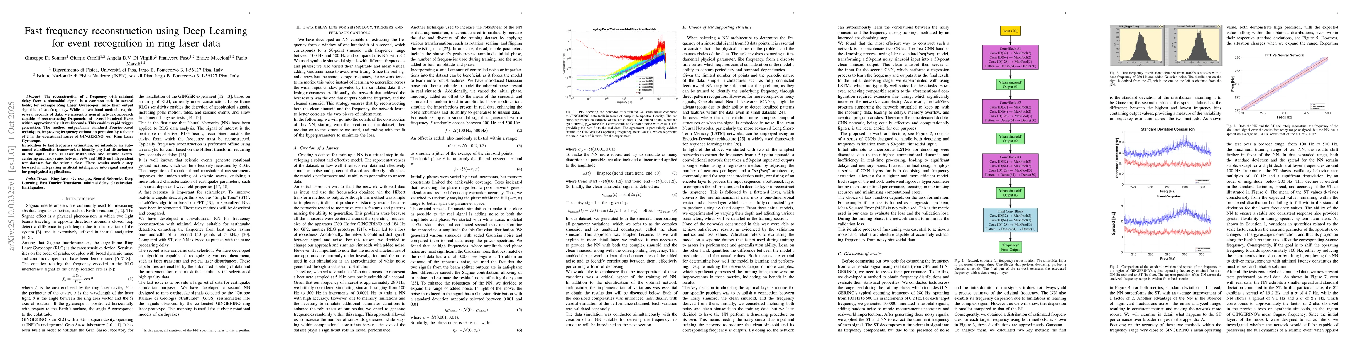 Thumbnail for Fast frequency reconstruction using Deep Learning for event recognition
  in ring laser data