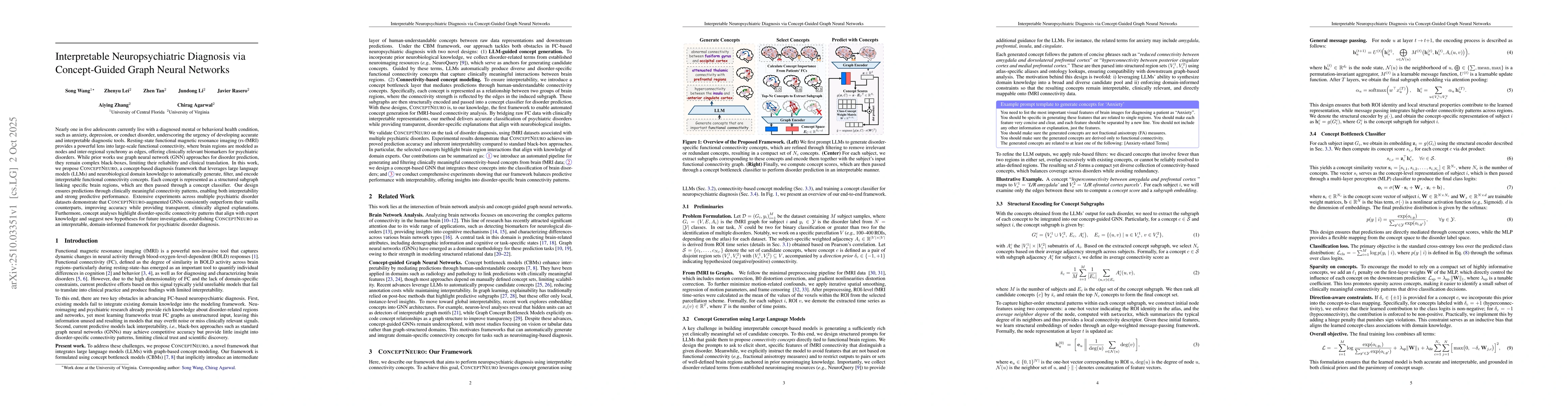 Thumbnail for Interpretable Neuropsychiatric Diagnosis via Concept-Guided Graph Neural
  Networks