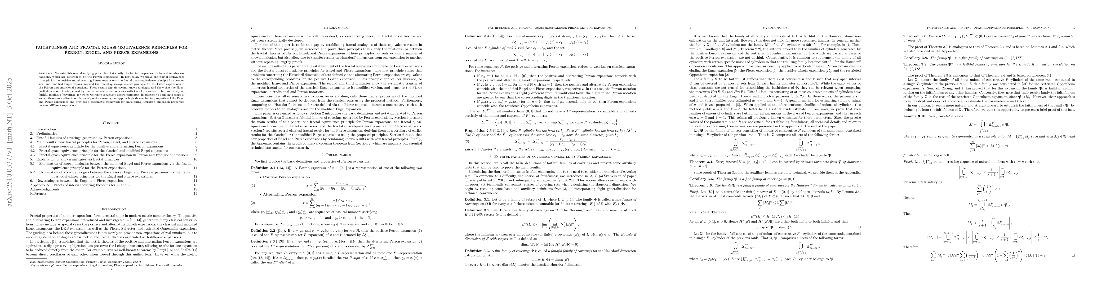 Thumbnail for Faithfulness and fractal (quasi-)equivalence principles for Perron,
  Engel, and Pierce expansions