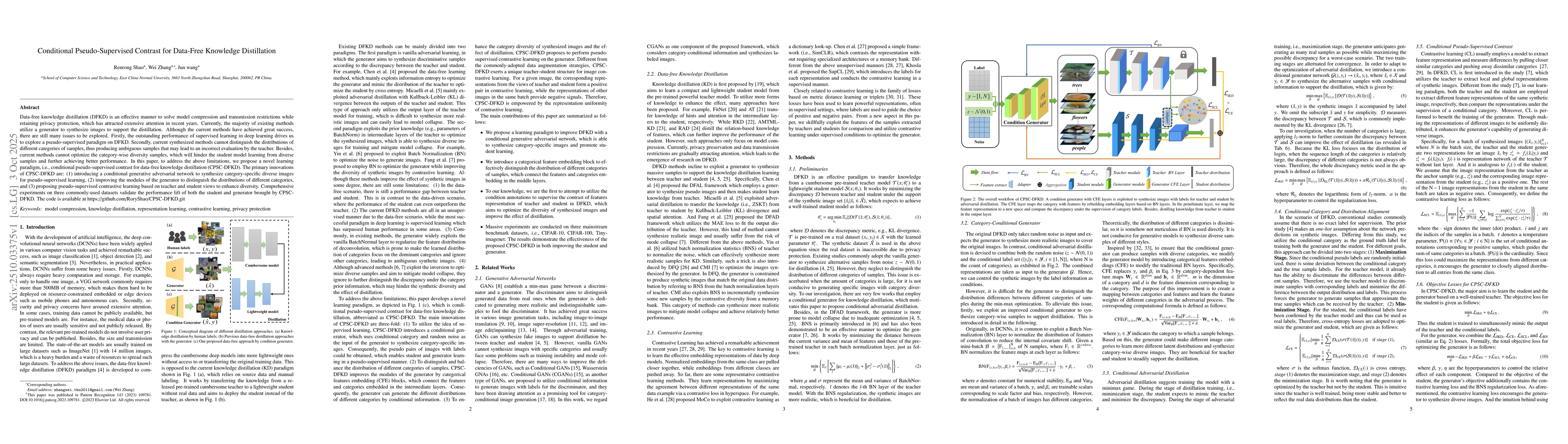 Thumbnail for Conditional Pseudo-Supervised Contrast for Data-Free Knowledge
  Distillation